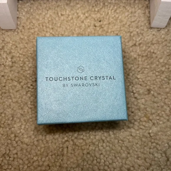 Touchstone Crystal Blue and Silver Oval Earrings - Picture 3 of 3